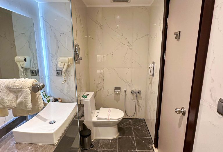 سرویس بهداشتی و حمام اتاق دبل استاندارد هتل ارگ جدید یزد